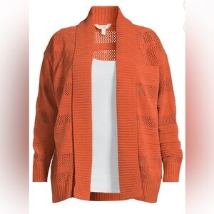 Terra & Sky Women's Plus Size Chenille Shawl Cardigan Sweater, Midweight